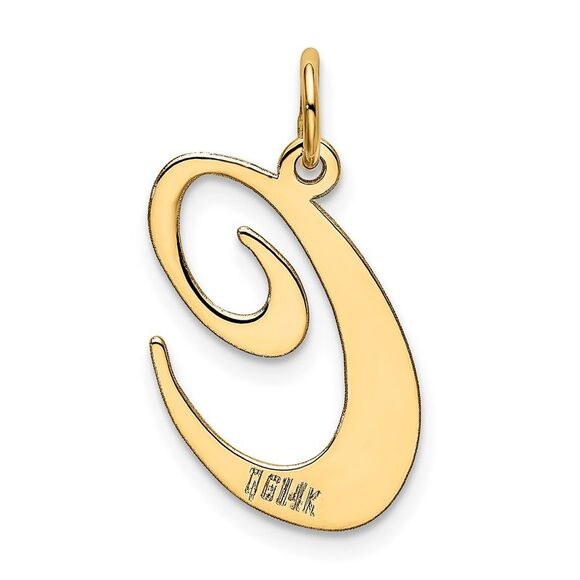 Kazi Luxury 14k Yellow Gold Large Fancy Script Letter C Initial Charm - Picture 3 of 4